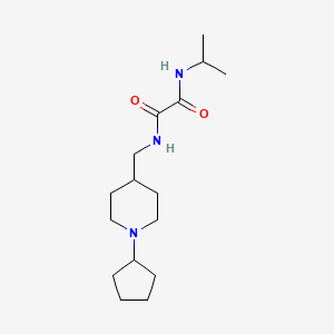 molecular formula C16H29N3O2 B2763249 N1-((1-cyclopentylpiperidin-4-yl)methyl)-N2-isopropyloxalamide CAS No. 952976-66-8