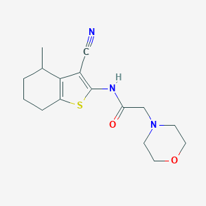 molecular formula C16H21N3O2S B276325 N-(3-cyano-4-methyl-4,5,6,7-tetrahydro-1-benzothien-2-yl)-2-(4-morpholinyl)acetamide 