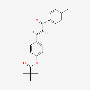 molecular formula C21H22O3 B2763250 4-[(1E)-3-(4-methylphenyl)-3-oxo-1-propenyl]phenyl pivalate CAS No. 331460-43-6