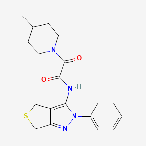2-(4-methylpiperidin-1-yl)-2-oxo-N-(2-phenyl-4,6-dihydrothieno[3,4-c]pyrazol-3-yl)acetamide