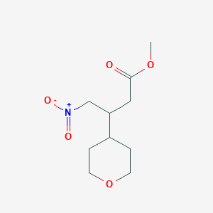 molecular formula C10H17NO5 B2763264 Methyl 4-nitro-3-(oxan-4-yl)butanoate CAS No. 1423024-54-7
