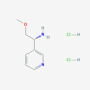 molecular formula C8H14Cl2N2O B2763267 (1R)-2-甲氧基-1-吡啶-3-基乙胺;二盐酸盐 CAS No. 2287237-38-9