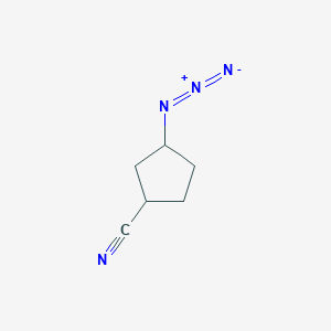 molecular formula C6H8N4 B2763272 3-Azidocyclopentane-1-carbonitrile CAS No. 1418199-73-1