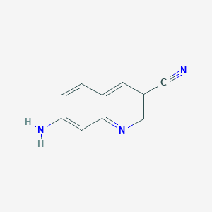 molecular formula C10H7N3 B2763274 7-Aminoquinoline-3-carbonitrile CAS No. 1261236-58-1