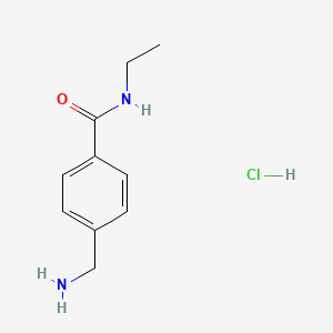 molecular formula C10H15ClN2O B2763286 4-(aminomethyl)-N-ethylbenzamide hydrochloride CAS No. 610799-50-3