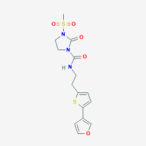 molecular formula C15H17N3O5S2 B2763290 N-(2-(5-(呋喃-3-基)噻吩-2-基)乙基)-3-(甲磺酰基)-2-氧代咪唑烷-1-甲酸酰胺 CAS No. 2034498-58-1