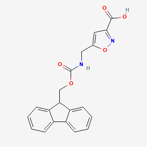 molecular formula C20H16N2O5 B2763296 5-[({[(9H-fluoren-9-yl)methoxy]carbonyl}amino)methyl]-1,2-oxazole-3-carboxylic acid CAS No. 503469-95-2