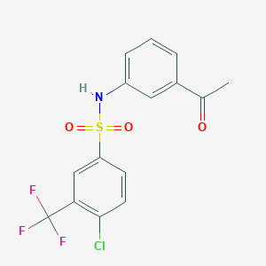 molecular formula C15H11ClF3NO3S B2763309 N-(3-乙酰基苯基)-4-氯-3-(三氟甲基)苯磺酰胺 CAS No. 690961-68-3