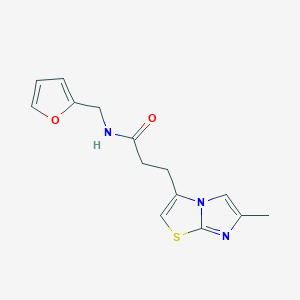 molecular formula C14H15N3O2S B2763311 N-(furan-2-ylmethyl)-3-(6-methylimidazo[2,1-b]thiazol-3-yl)propanamide CAS No. 1251609-79-6