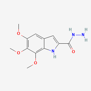 molecular formula C12H15N3O4 B2763317 5,6,7-三甲氧基-1H-吲哚-2-甲酰肼 CAS No. 893730-25-1