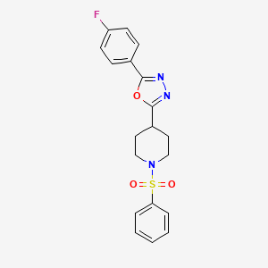 2-(4-Fluorophenyl)-5-(1-(phenylsulfonyl)piperidin-4-yl)-1,3,4-oxadiazole
