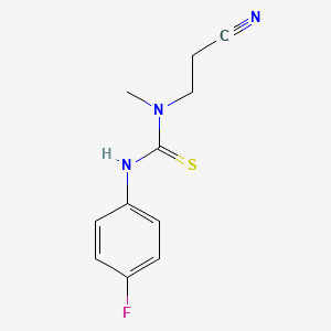 molecular formula C11H12FN3S B2763322 N-(2-cyanoethyl)-N'-(4-fluorophenyl)-N-methylthiourea CAS No. 453519-00-1