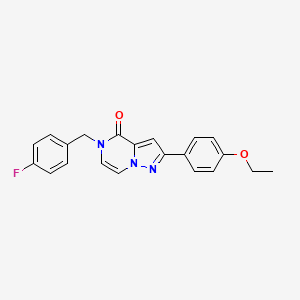 molecular formula C21H18FN3O2 B2763323 2-(4-乙氧基苯基)-5-(4-氟苄基)吡唑并[1,5-a]吡嗪-4(5H)-酮 CAS No. 1358715-58-8