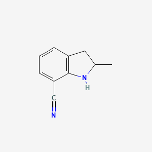 molecular formula C10H10N2 B2763324 2-methyl-2,3-dihydro-1H-indole-7-carbonitrile CAS No. 1391031-39-2