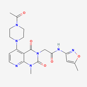 molecular formula C20H23N7O5 B2763325 2-(5-(4-acetylpiperazin-1-yl)-1-methyl-2,4-dioxo-1,2-dihydropyrido[2,3-d]pyrimidin-3(4H)-yl)-N-(5-methylisoxazol-3-yl)acetamide CAS No. 1021026-16-3