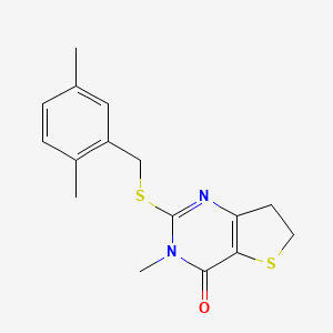 2-[(2,5-Dimethylphenyl)methylsulfanyl]-3-methyl-6,7-dihydrothieno[3,2-d]pyrimidin-4-one