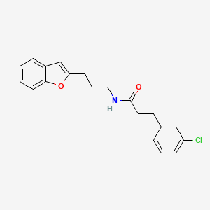 molecular formula C20H20ClNO2 B2763328 N-(3-(benzofuran-2-yl)propyl)-3-(3-chlorophenyl)propanamide CAS No. 2034558-56-8