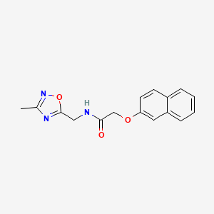 molecular formula C16H15N3O3 B2763330 N-((3-methyl-1,2,4-oxadiazol-5-yl)methyl)-2-(naphthalen-2-yloxy)acetamide CAS No. 1235092-36-0
