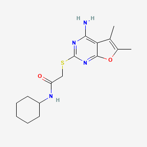 2-(4-amino-5,6-dimethylfurano[2,3-d]pyrimidin-2-ylthio)-N-cyclohexylacetamide