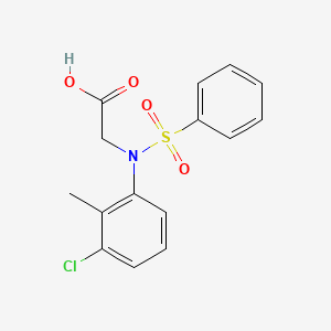 molecular formula C15H14ClNO4S B2763341 N-(3-氯-2-甲基苯基)-N-(苯基磺酰)甘氨酸 CAS No. 491843-94-8