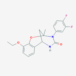 molecular formula C19H18F2N2O3 B2763347 3-(3,4-difluorophenyl)-10-ethoxy-2-methyl-5,6-dihydro-2H-2,6-methanobenzo[g][1,3,5]oxadiazocin-4(3H)-one CAS No. 899742-81-5