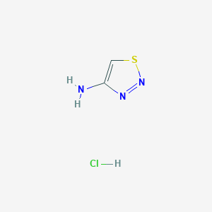 molecular formula C2H4ClN3S B2763350 1,2,3-Thiadiazol-4-amine hydrochloride CAS No. 152513-89-8