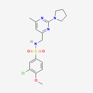 3-chloro-4-methoxy-N-((6-methyl-2-(pyrrolidin-1-yl)pyrimidin-4-yl)methyl)benzenesulfonamide