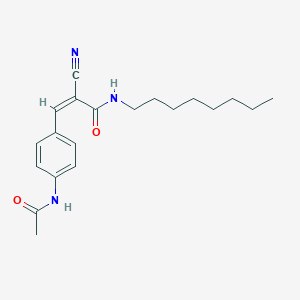 molecular formula C20H27N3O2 B2763353 (Z)-3-(4-Acetamidophenyl)-2-cyano-N-octylprop-2-enamide CAS No. 477972-82-0