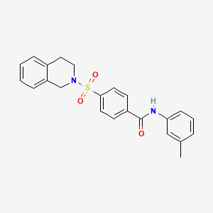 molecular formula C23H22N2O3S B2763354 4-((3,4-dihydroisoquinolin-2(1H)-yl)sulfonyl)-N-(m-tolyl)benzamide CAS No. 476326-20-2