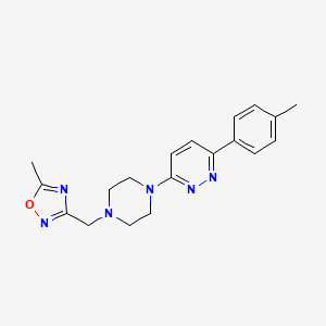 molecular formula C19H22N6O B2763358 5-Methyl-3-[[4-[6-(4-methylphenyl)pyridazin-3-yl]piperazin-1-yl]methyl]-1,2,4-oxadiazole CAS No. 2380083-63-4