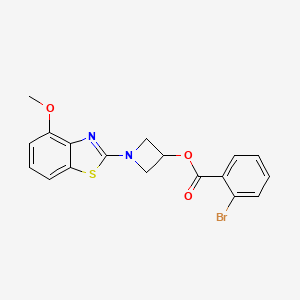molecular formula C18H15BrN2O3S B2763359 1-(4-甲氧基苯并[d]噻唑-2-基)氮杂环丁烷-3-基 2-溴苯甲酸酯 CAS No. 1396852-69-9