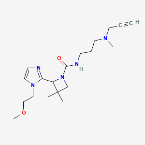 2-[1-(2-Methoxyethyl)imidazol-2-yl]-3,3-dimethyl-N-[3-[methyl(prop-2-ynyl)amino]propyl]azetidine-1-carboxamide