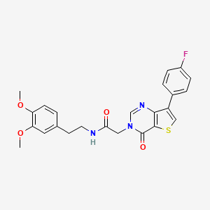 molecular formula C24H22FN3O4S B2763361 N-[2-(3,4-dimethoxyphenyl)ethyl]-2-[7-(4-fluorophenyl)-4-oxothieno[3,2-d]pyrimidin-3(4H)-yl]acetamide CAS No. 1207023-03-7