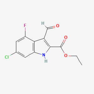 molecular formula C12H9ClFNO3 B2763365 Ethyl 6-chloro-4-fluoro-3-formyl-1H-indole-2-carboxylate CAS No. 586337-03-3