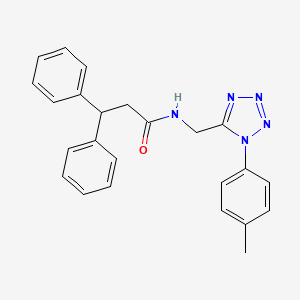 molecular formula C24H23N5O B2763370 3,3-二苯基-N-((1-(对甲苯)-1H-四氮唑-5-基)甲基)丙酰胺 CAS No. 920461-07-0