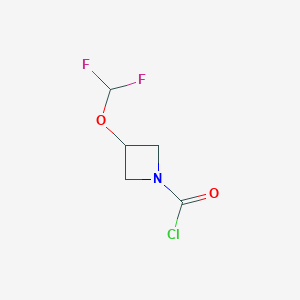 molecular formula C5H6ClF2NO2 B2763372 3-(Difluoromethoxy)azetidine-1-carbonyl chloride CAS No. 2290366-30-0