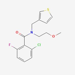 molecular formula C15H15ClFNO2S B2763377 2-氯-6-氟-N-(2-甲氧基乙基)-N-(噻吩-3-基甲基)苯田酰胺 CAS No. 1219906-57-6
