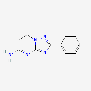 molecular formula C11H11N5 B2763382 2-Phenyl-6,7-dihydro[1,2,4]triazolo[1,5-a]pyrimidine-5-amine CAS No. 1072106-49-0