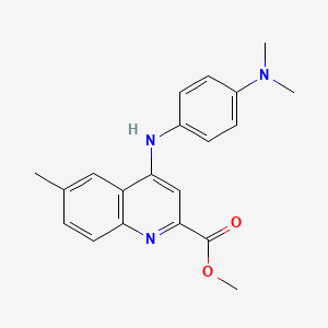 molecular formula C20H21N3O2 B2763389 Methyl 4-{[4-(dimethylamino)phenyl]amino}-6-methylquinoline-2-carboxylate CAS No. 1207031-79-5