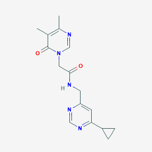 molecular formula C16H19N5O2 B2763390 N-((6-cyclopropylpyrimidin-4-yl)methyl)-2-(4,5-dimethyl-6-oxopyrimidin-1(6H)-yl)acetamide CAS No. 2189434-56-6