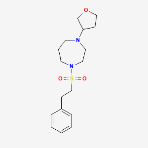 molecular formula C17H26N2O3S B2763396 1-(Phenethylsulfonyl)-4-(tetrahydrofuran-3-yl)-1,4-diazepane CAS No. 2309313-04-8