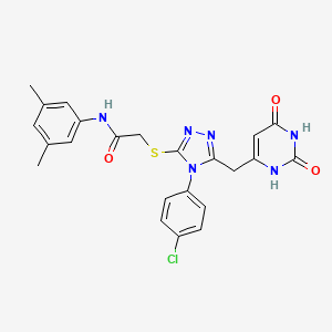 2-((4-(4-chlorophenyl)-5-((2,6-dioxo-1,2,3,6-tetrahydropyrimidin-4-yl)methyl)-4H-1,2,4-triazol-3-yl)thio)-N-(3,5-dimethylphenyl)acetamide
