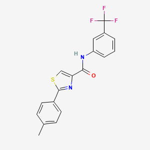 molecular formula C18H13F3N2OS B2763399 2-(4-methylphenyl)-N-[3-(trifluoromethyl)phenyl]-1,3-thiazole-4-carboxamide CAS No. 400079-15-4