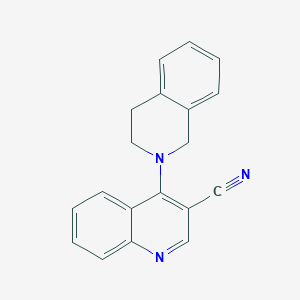 molecular formula C19H15N3 B2763400 4-(3,4-dihydroisoquinolin-2(1H)-yl)quinoline-3-carbonitrile CAS No. 1242958-29-7