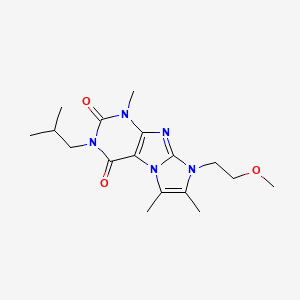 molecular formula C17H25N5O3 B2763402 3-isobutyl-8-(2-methoxyethyl)-1,6,7-trimethyl-1H-imidazo[2,1-f]purine-2,4(3H,8H)-dione CAS No. 887874-13-7