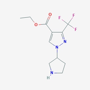 Ethyl 1-pyrrolidin-3-yl-3-(trifluoromethyl)pyrazole-4-carboxylate