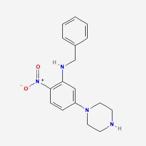 molecular formula C17H20N4O2 B2763407 N-benzyl-2-nitro-5-piperazin-1-ylaniline CAS No. 346704-07-2