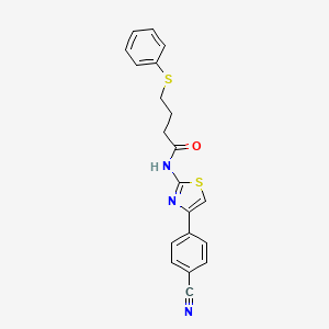 N-(4-(4-cyanophenyl)thiazol-2-yl)-4-(phenylthio)butanamide