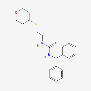 1-benzhydryl-3-(2-((tetrahydro-2H-pyran-4-yl)thio)ethyl)urea