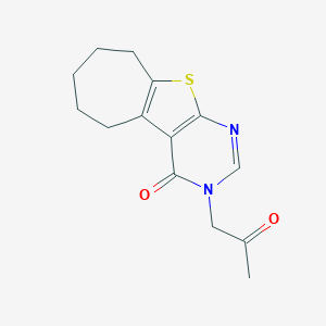 molecular formula C14H16N2O2S B276342 3-(2-oxopropyl)-3,5,6,7,8,9-hexahydro-4H-cyclohepta[4,5]thieno[2,3-d]pyrimidin-4-one 